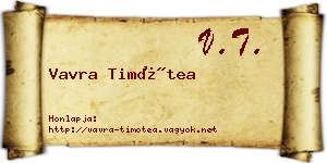Vavra Timótea névjegykártya